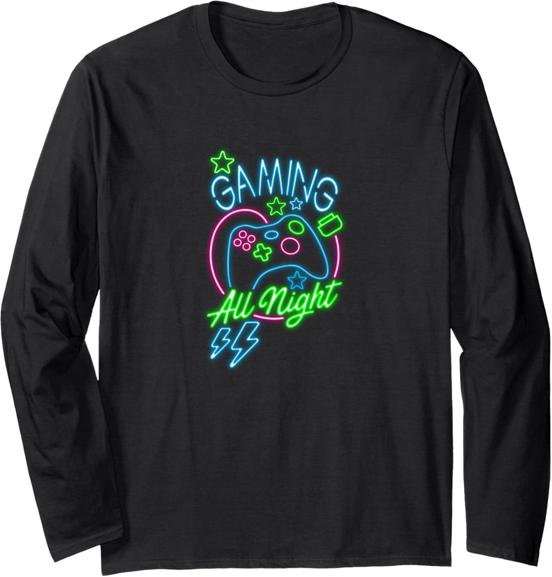 Gaming Die ganze Nacht Langarmshirt
