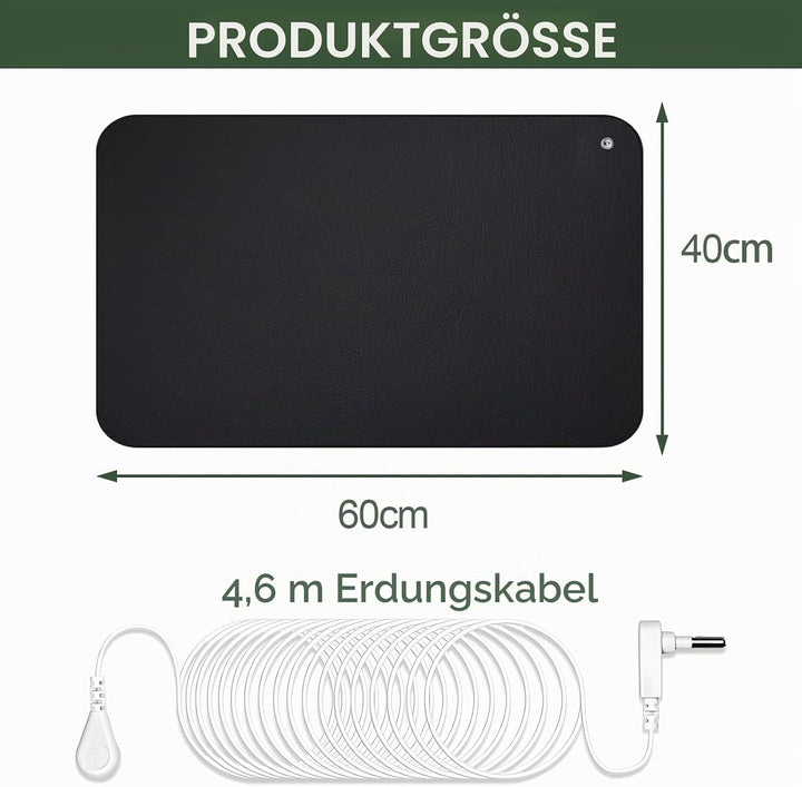 Erdungsmatte | Erdungsmatte Earthing EU | mit Rutschfester leitfähiger Gummisohle | für besseren Sch