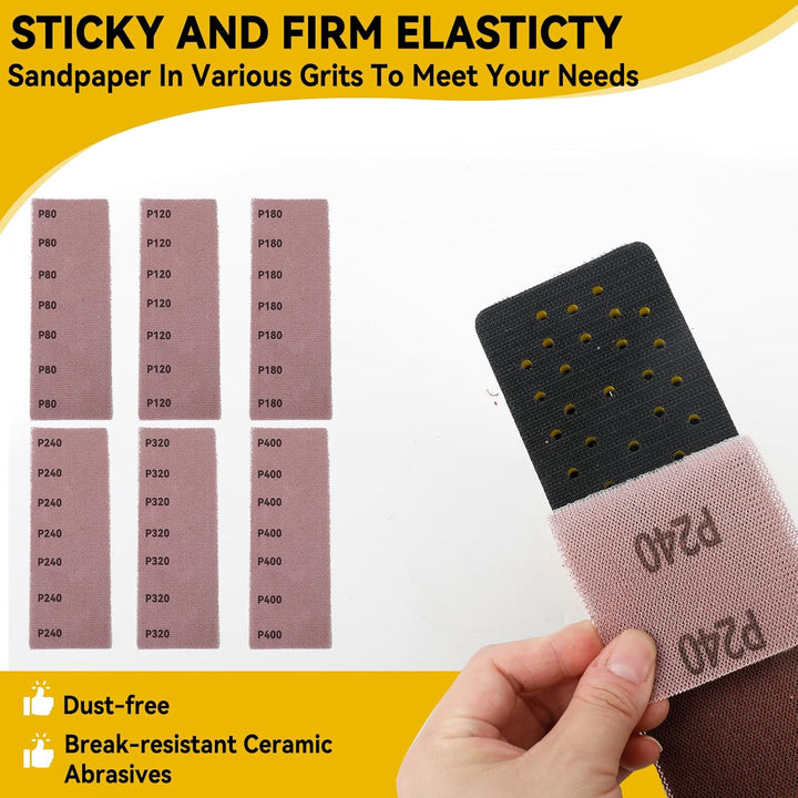 Exzenterschleifer Pneumatische Poliermaschine Set, 10000RPM Pneumatischer Handschleifer 7x20cm Staub