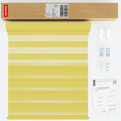 Schuette® Rollo ohne Bohren & mit Bohren 2in1 ● Tag & Nacht Doppelrollo Kollektion: Sour Lime (Gelb)