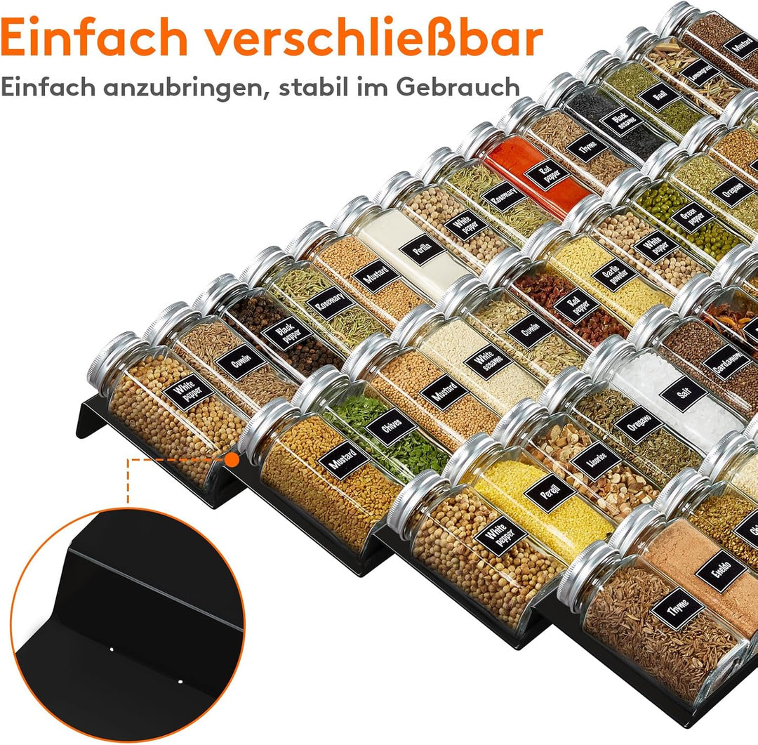 Lifewit Gewürzregal für Schubladen Gewürz Schubladeneinsatz, Schubladen Ordnungssystem von 33cm bis