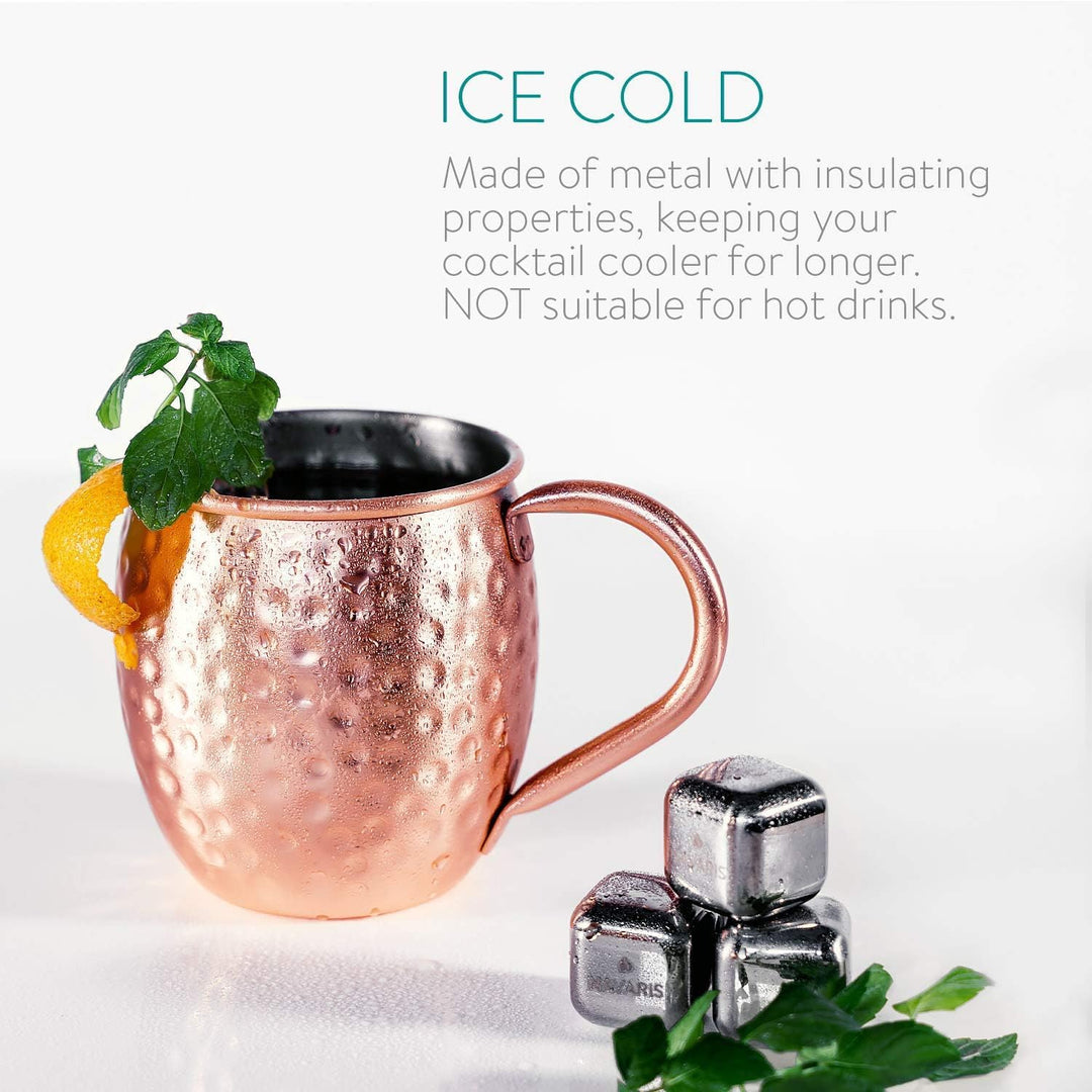 Moscow Mule Becher 4er Set Kupfer Becher 550ml für Cocktail, Gin, Bier, kalte Getränke, Zuhause, Bar