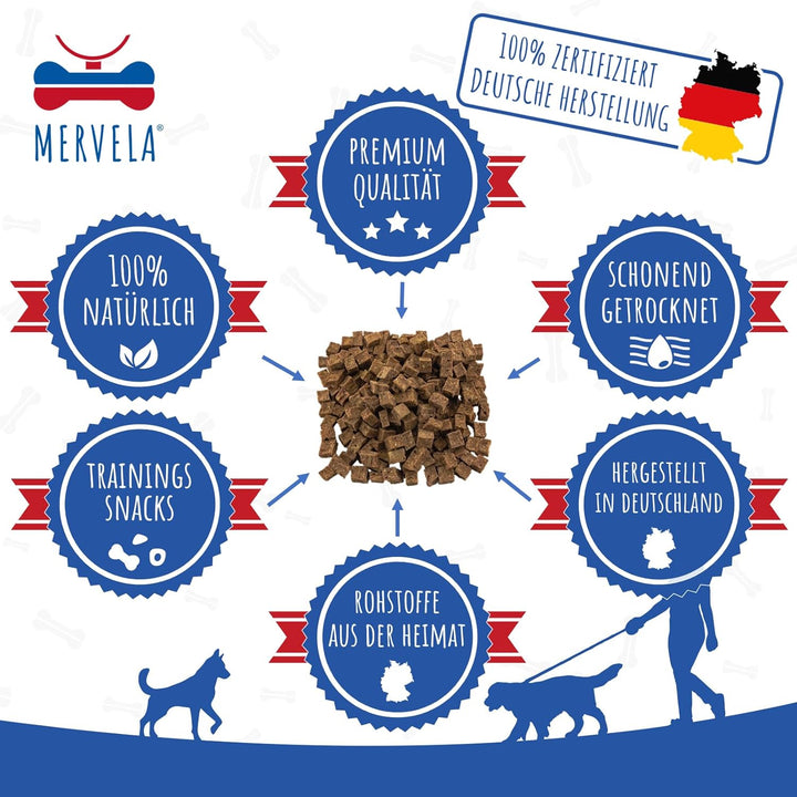 MERVELA® Leckerli Pferd | 300 g | für allergische Sensible hypoallergene Hunde | ideal für Training