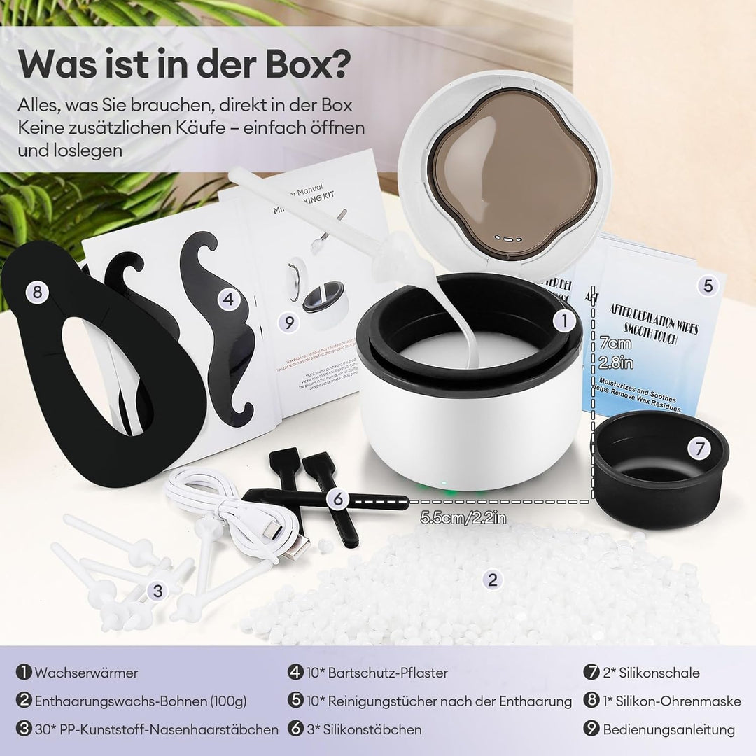 Nasenwachs-Set für Männer und Frauen, 40 g Fassungsvermögen, Nasenhaarentfernung mit Anti-Verlust-De
