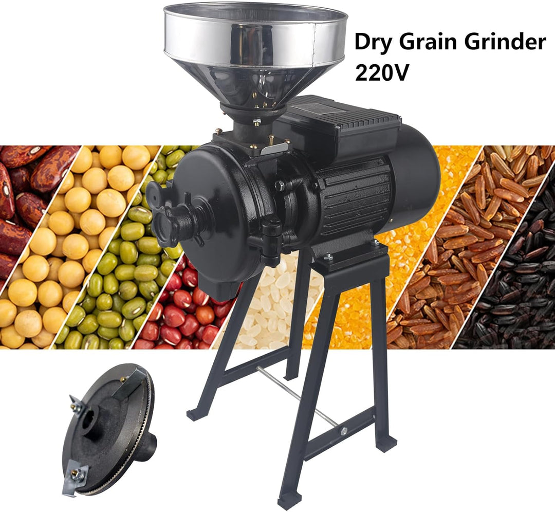 2200W Elektrisch Getreidemühle Kornmühle 220V Elektrischemühle Getreidemühle Maschine Zerkleinerer,
