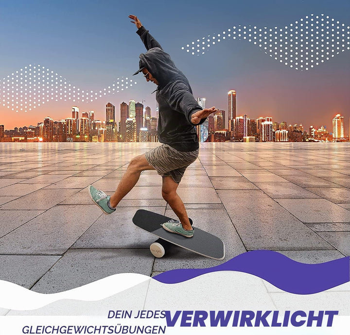 Yes4All Indoorboard aus Holz, Surf Balance Board mit glatter Oberfläche und Rolle für alle Trainings