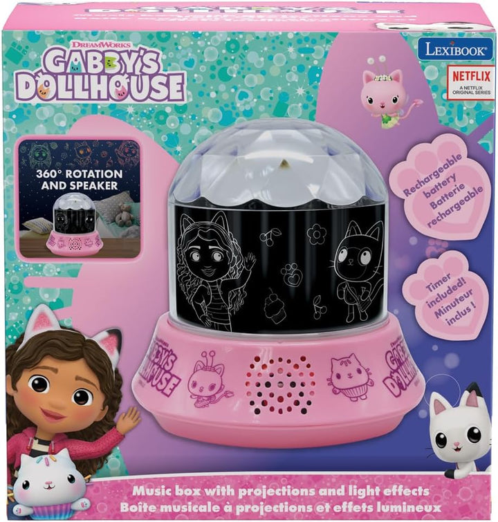 Lexibook, Gabby's Dollhouse, Nachtlicht mit Lautsprecher, Projektionen der Gabby's Dollhouse-Serie,