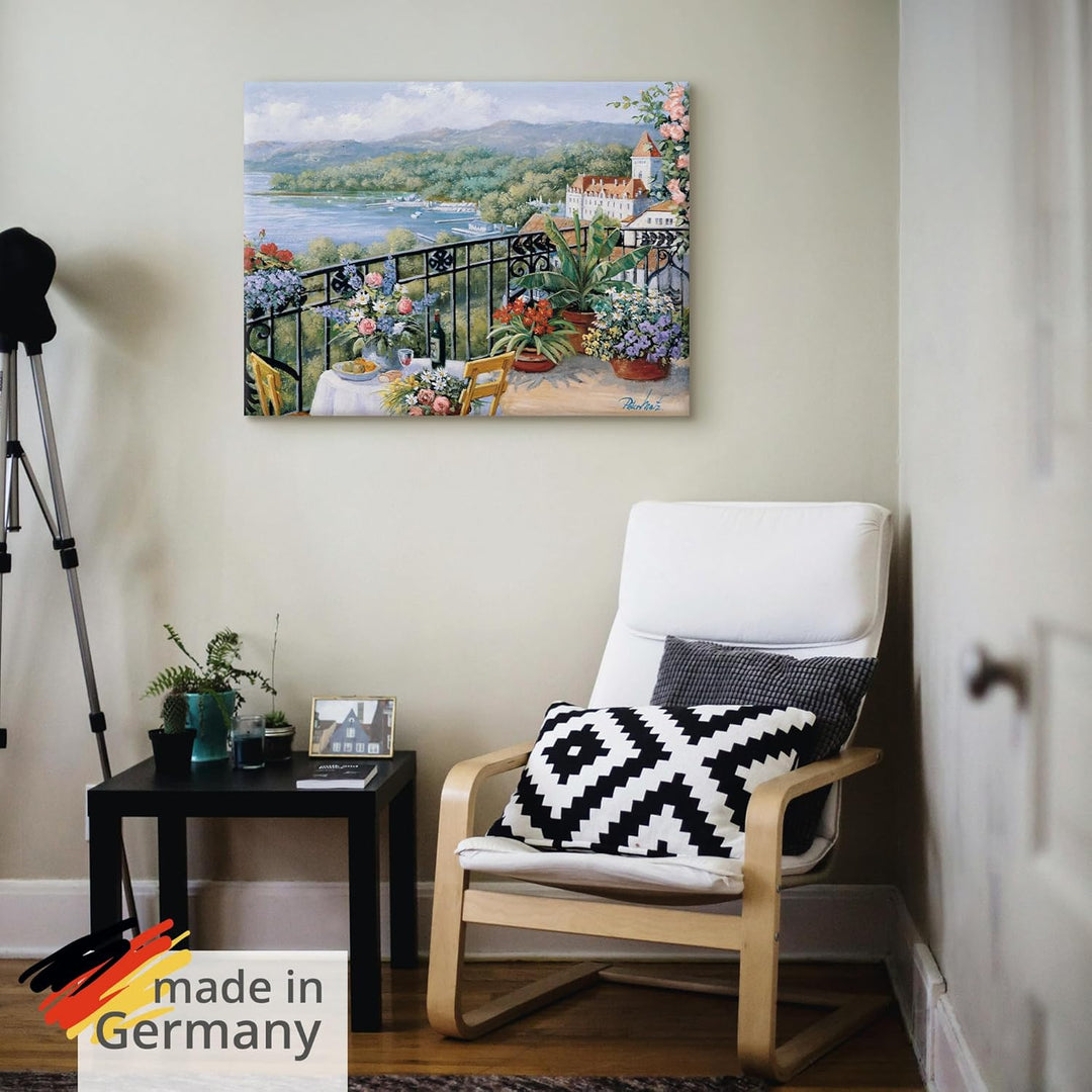 ARTland Leinwandbilder Wandbild Bild auf Leinwand 80 x 60 cm Landschaften Garten Malerei Grün Unverg