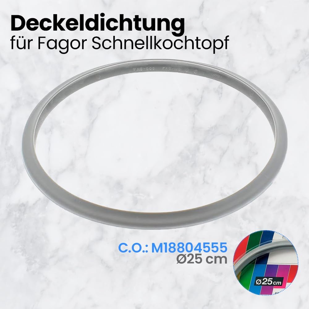 Fagor Ersatz-Gummi-Schnellkochtopf M18804555, kompatibel mit Fagor-Schnellkochtopf mit Einem Innendu