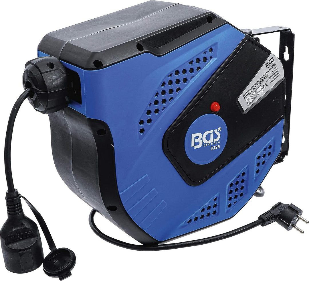 BGS 3325 | Automatische Kabeltrommel | 25 m + 1 m Zuleitung &amp; Güde 2882 Automatik Schlauchtrommel 15