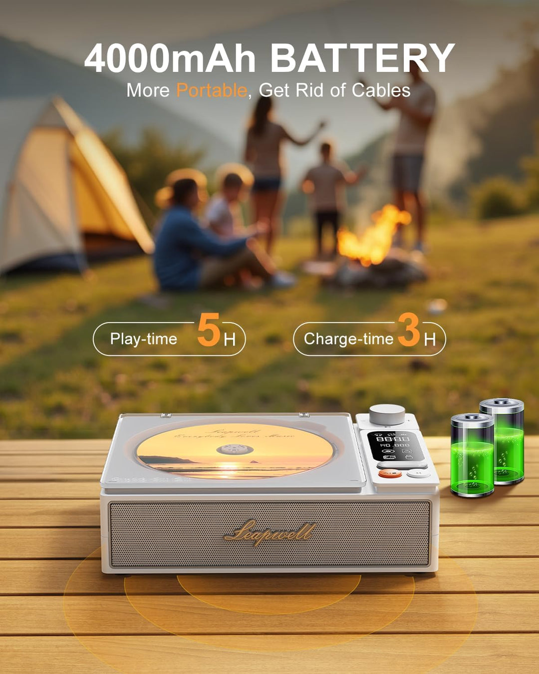 CD Player Tragbar, Leapwell Tragbarer CD Player mit Lautsprecher Bluetooth CD-Player mit Fernbedienu