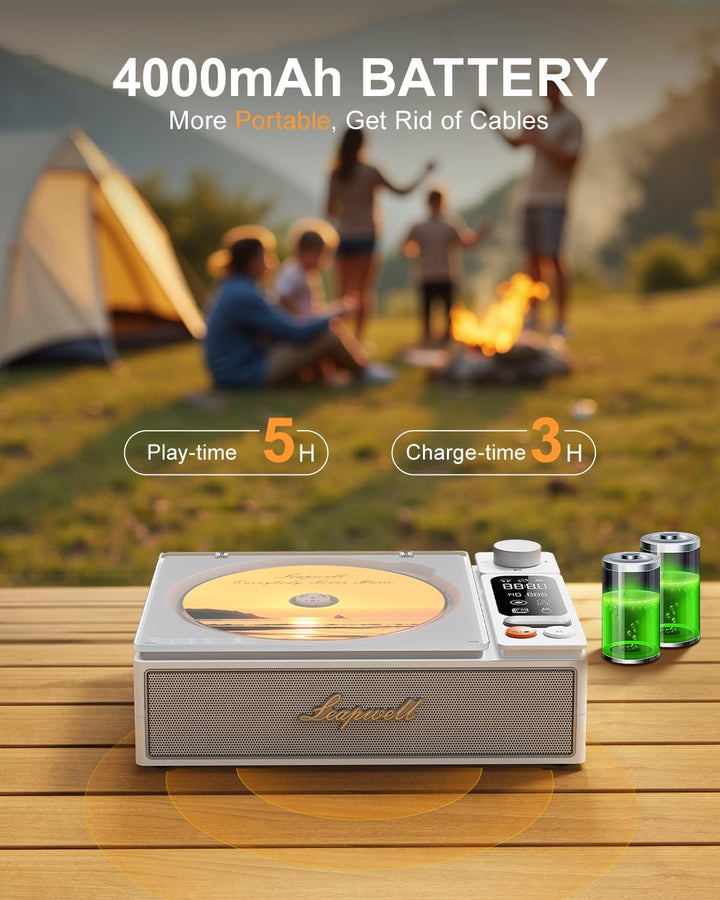 CD Player Tragbar, Leapwell Tragbarer CD Player mit Lautsprecher Bluetooth CD-Player mit Fernbedienu