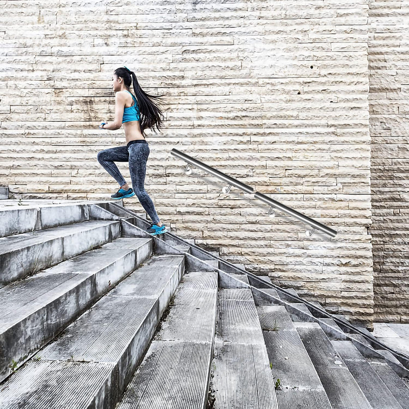 Lospitch Geländer Edelstahl Handlauf Treppengeländer Wandhandlauf Wand Treppe für Innen & Aussen ink