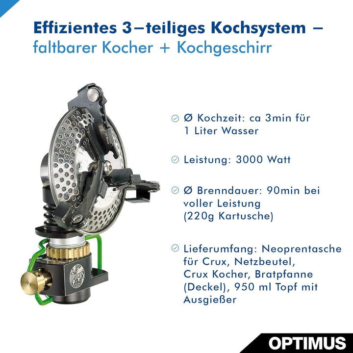 Optimus 8019743 Crux Weekend HE Kochsystem Kocher mit