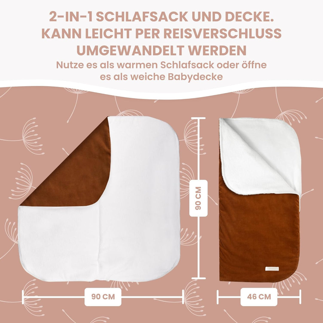 MIMUSELINA Einschlagdecke Babyschale Winter Universal | 2-in-1 Fusssack (92x46 cm) & Decke (92x92 cm