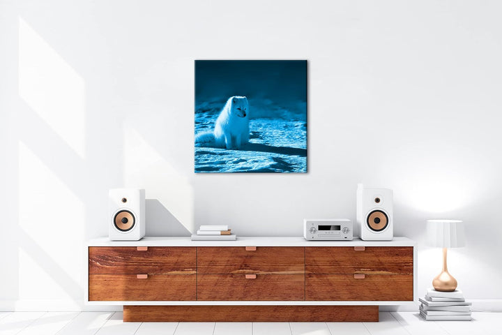 deyoli Arktischer Polarfuchs Format: 70x70 Effekt: Zeichnung als Leinwandbild, Motiv auf Echtholzrah