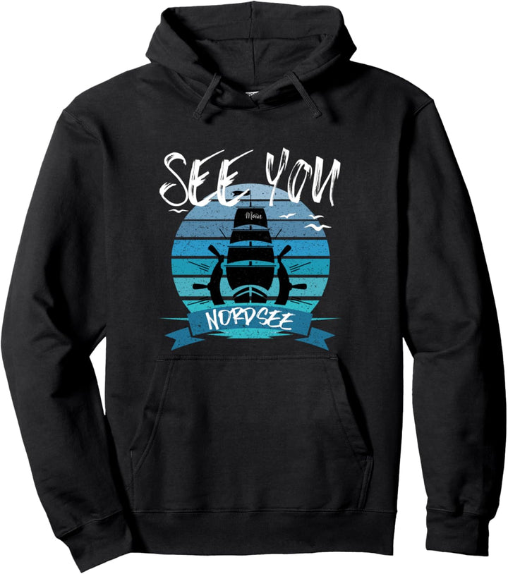 Moin Nordsee Segelschiff ostfriesische Inseln Kapitän Segler Pullover Hoodie