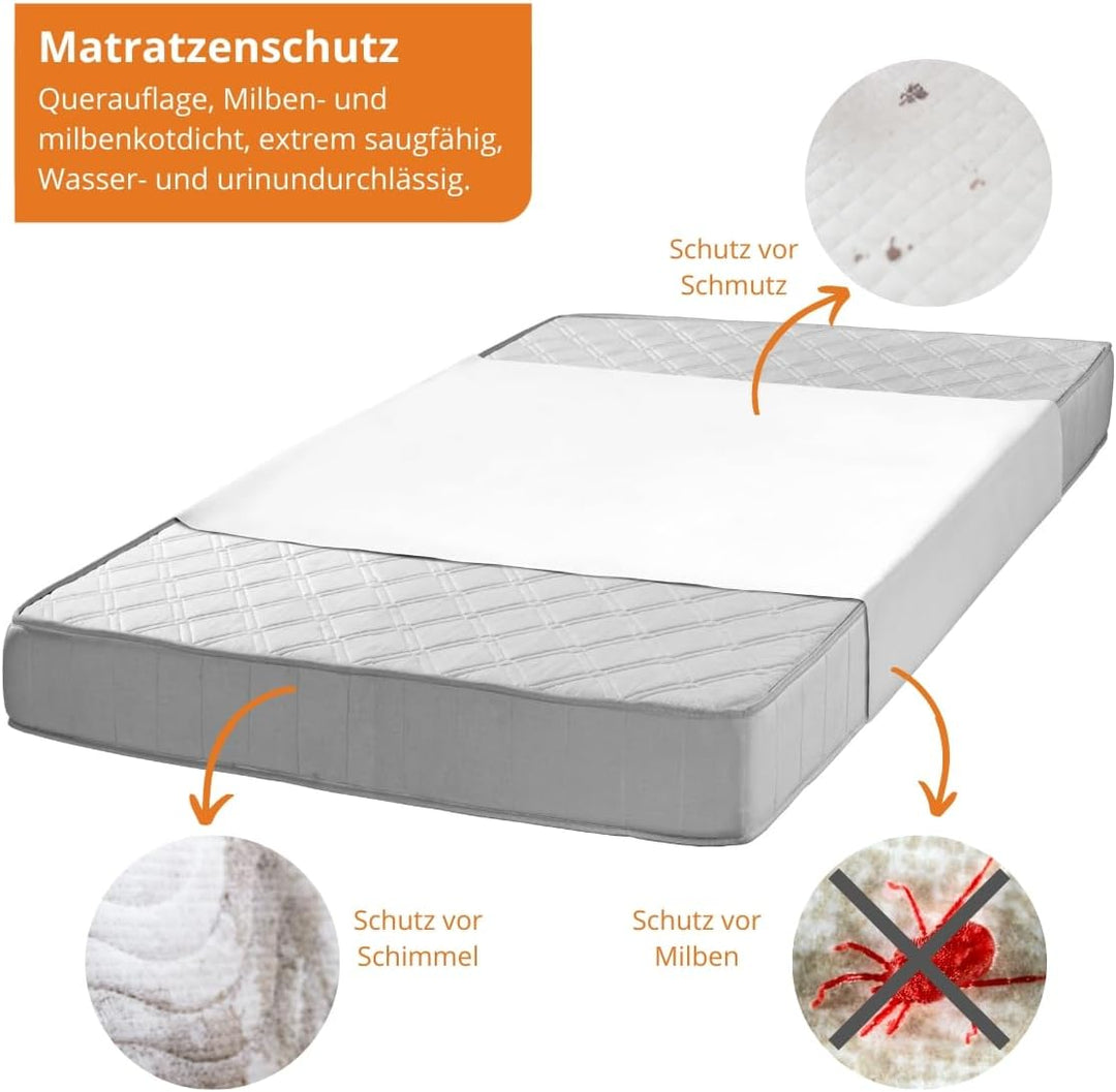 sleepling wasserdichtes Stecklaken 70 x 140 cm, Matratzenschutz Betteinlage Querauflage Made in Germ