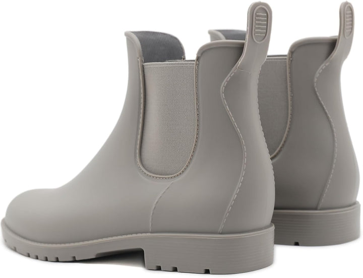 Unisex-Erwachsene Gummistiefel Wasserdicht mit Blockabsatz, Gr.35-43 41 EU 23 Grau, 41 EU 23 Grau