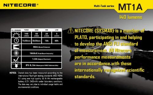 NiteCore Taschenlampe LED - Multitask Serie, NC-MT1A 180 Lumen