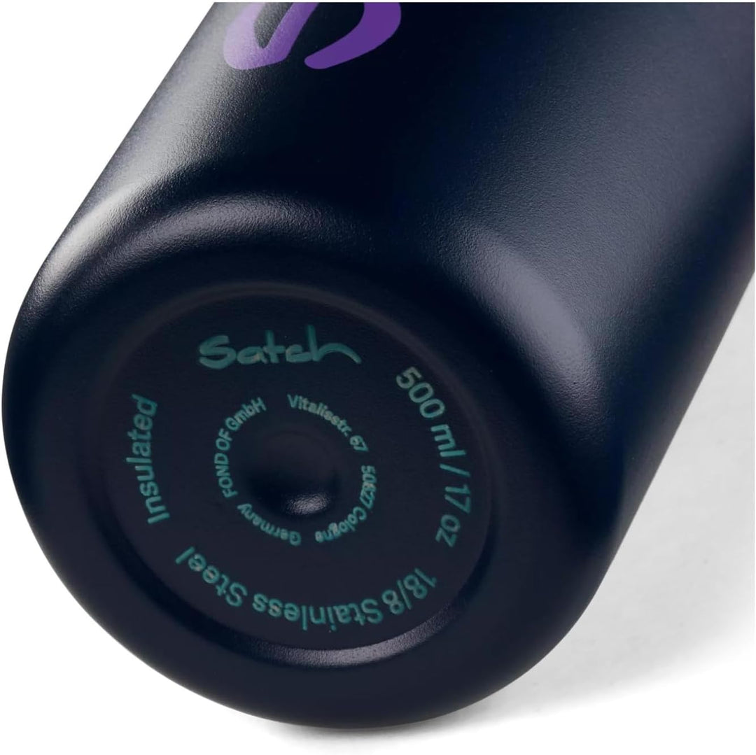 satch Trinkflasche aus Edelstahl BPA-frei 0,5l, Auslaufsicher und Kohlensäure geeignet, für Heisse u