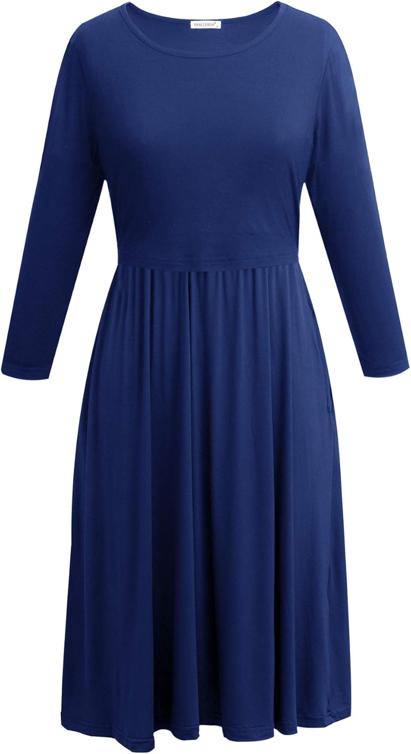 Smallshow Damen Schwangerschaftskleid Umstandsmode Kleide Umstandskleide Stillkleide Marine S, Marin