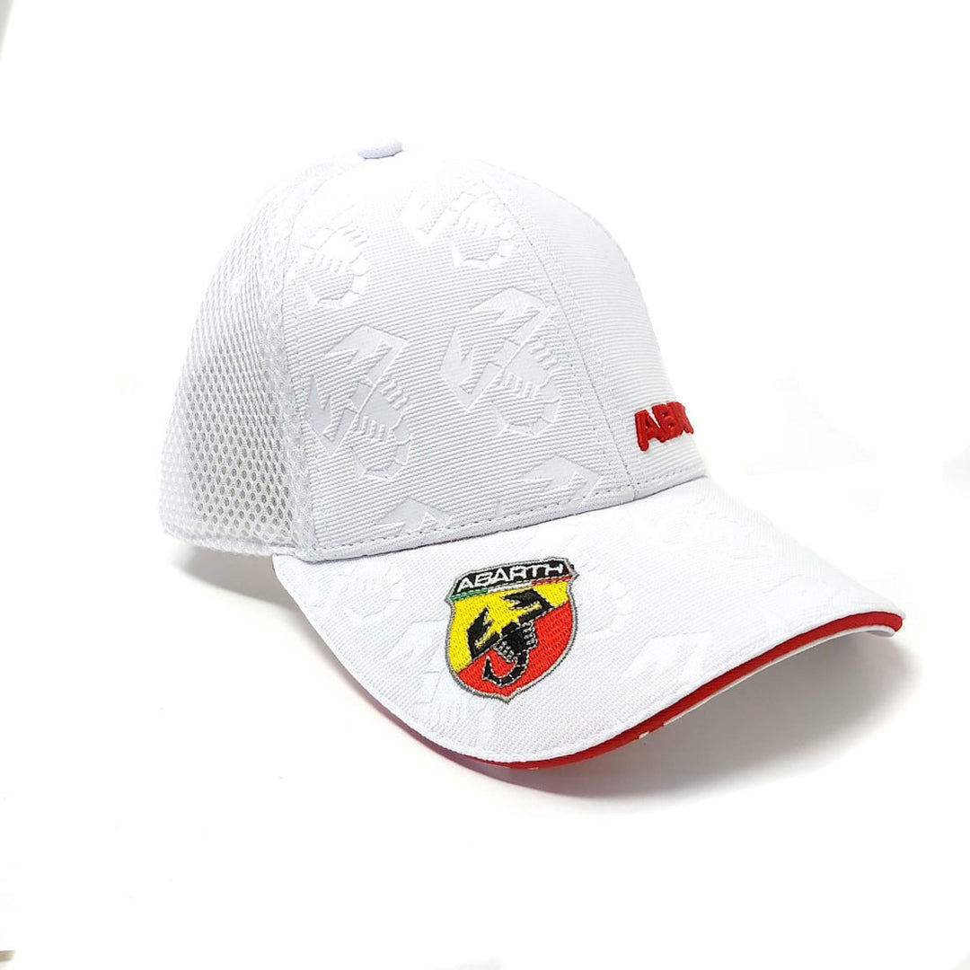 Abarth Weisser Sommerhut mit Gebogenem Visier