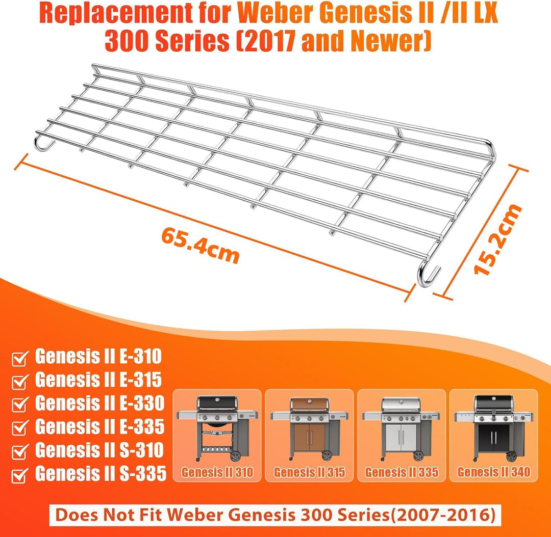Denmay 66044 Edelstahl Warmhalterost, 65,4 cm, für Weber Genesis II E-310, E-315, E-320, E-330, E-33