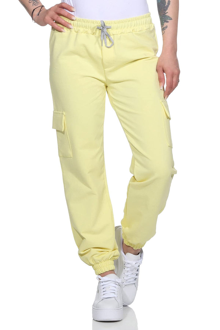 ZARMEXX Damen Baumwoll Freizeithose Cargohose Jogginghose Sport Jogger Ladies Pants mit elastischem