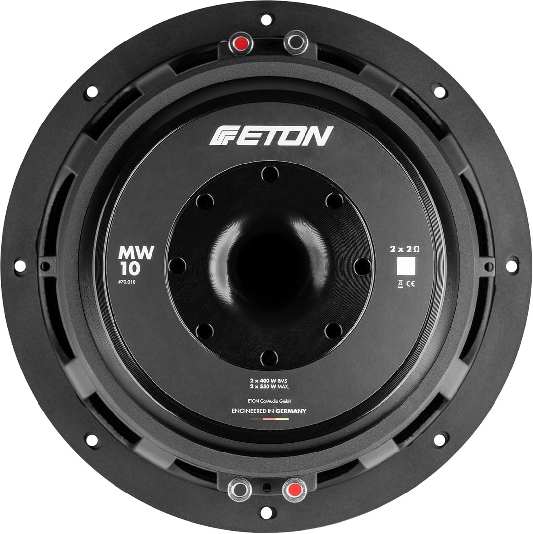 ETON MW 10 – Kraftvoller 25 cm / 10 Zoll Subwoofer, Langhub Bass fürs Auto, Tiefton Lautsprecher mit