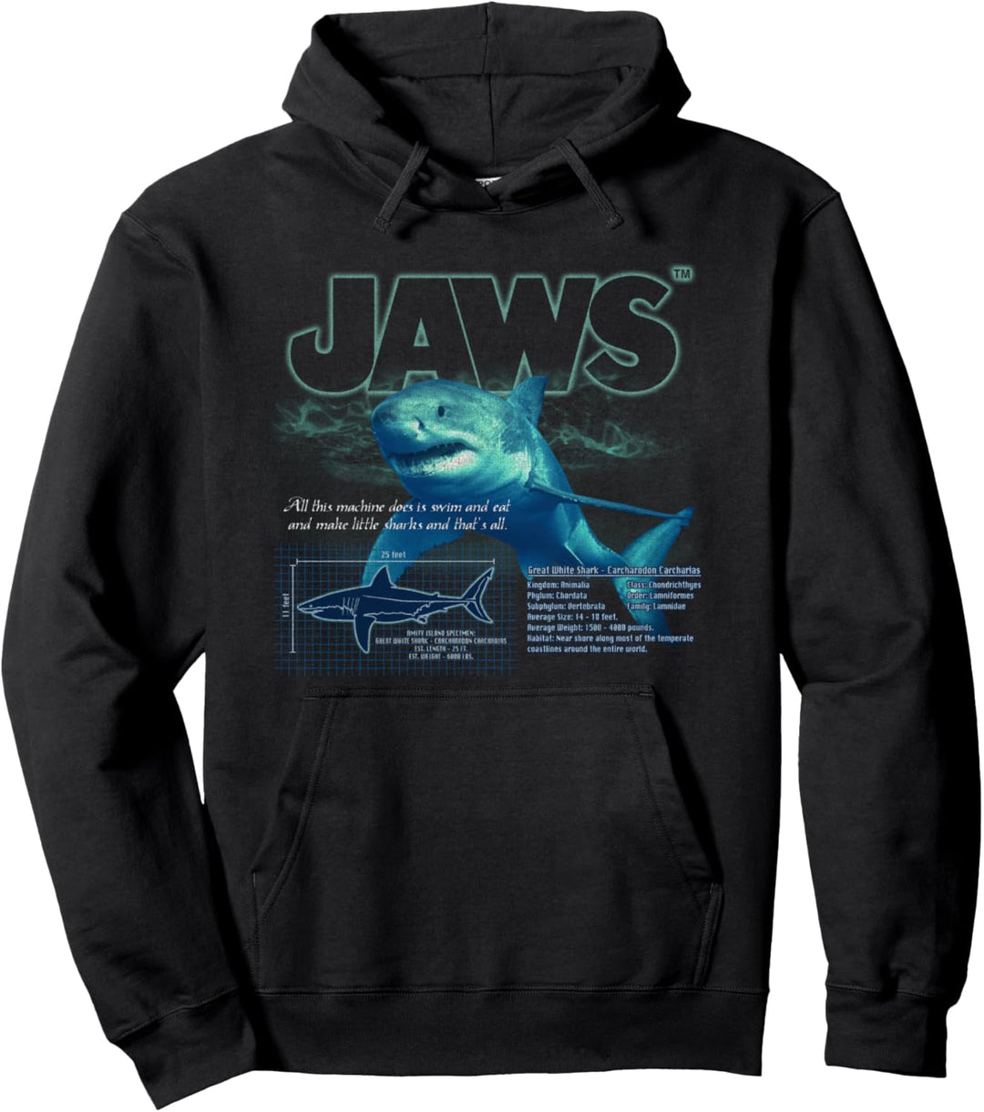 Jaws Info Profile Poster Pullover Hoodie