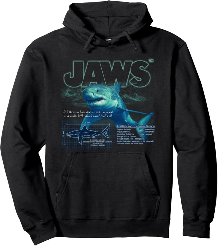 Jaws Info Profile Poster Pullover Hoodie