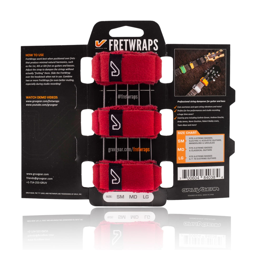 GruvGear HD-FretWrap (3er Pack) Small fire rot, fire rot