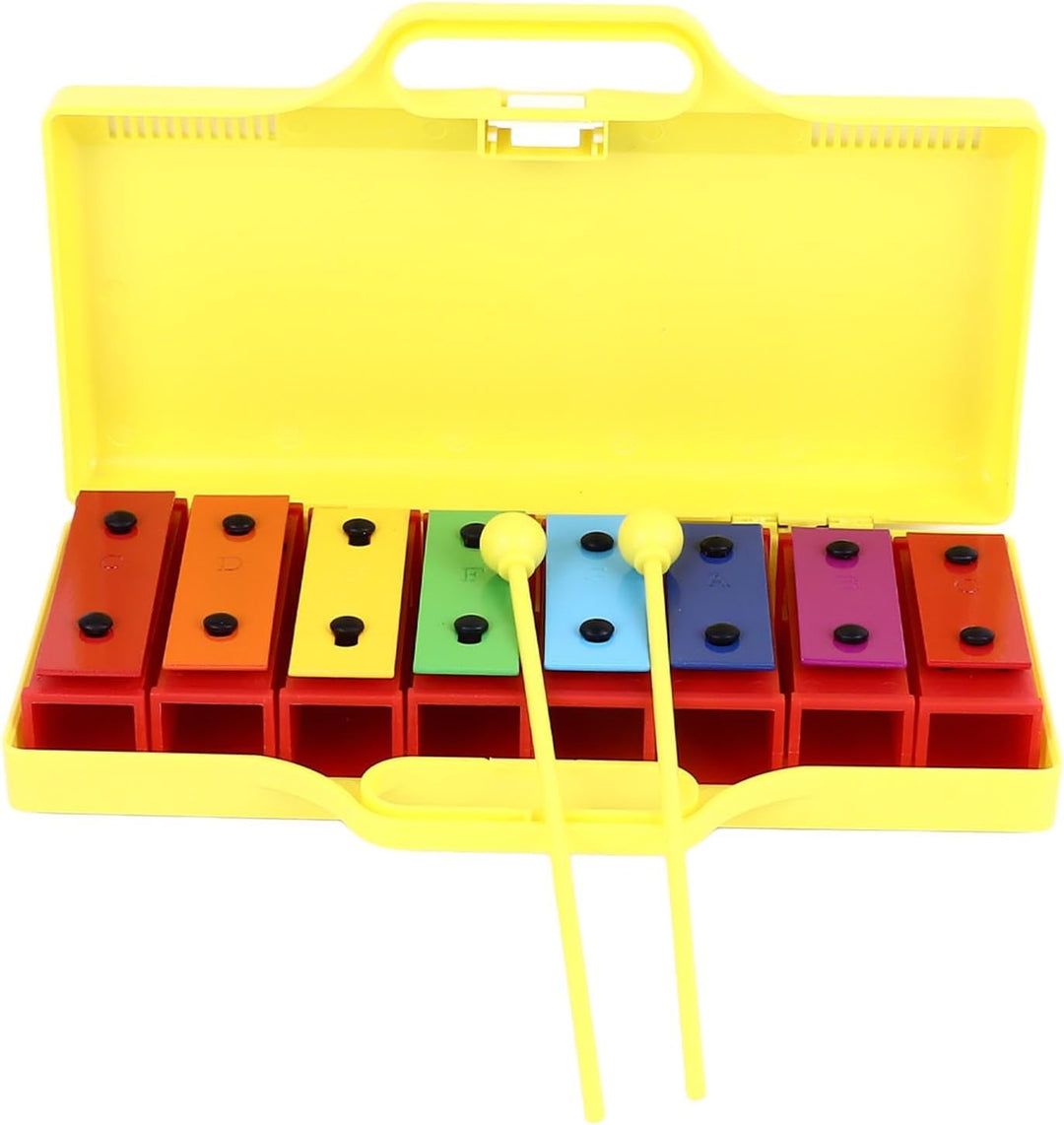 Alomejor Bunte 8 Notizen Glockenspiel Xylophon -Instrument mit 2 Schläger, Tollen Materialien und St