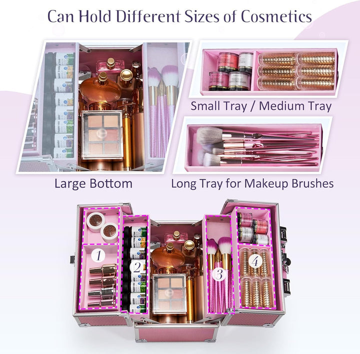 Kosmetikkoffer Schminkkoffer Make up Koffer Alu Beauty Case Abschliessbarer Nagelkoffer Make up Case