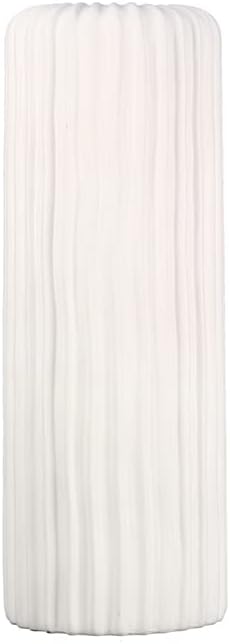 Casablanca Vase - Fjord - aus Keramik weiss matt mit Rillenstruktur H. 76 cm Höhe 76 cm Weiss, Höhe