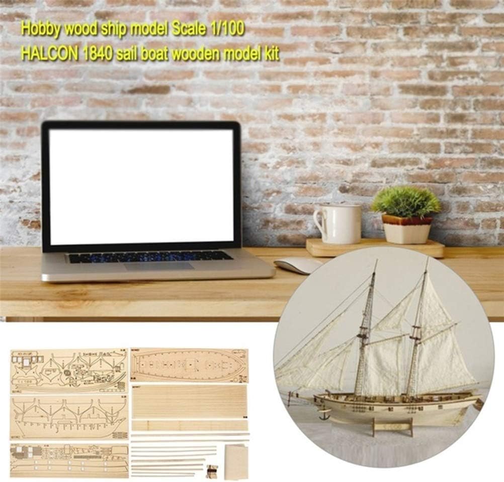 Bastelset Segelboot aus Holz – klassisches Schiffsbaumodell – Dekoration Weiss Segelboot, Weiß