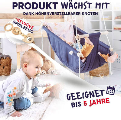 isipisi Babyschaukel | Baby Wippe für Babys von 6 Monate - 5 Jahre | Baby Schaukel Indoor & Outdoor