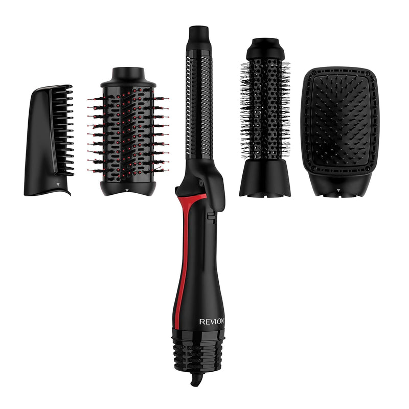 REVLON 5-in-1 One-StepTM-Haartrockner und Multi-Styler (abnehmbare Köpfe, Lockenaufsatz, Trockner, V