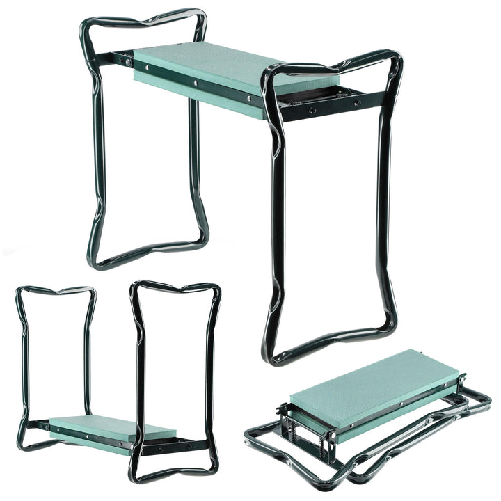 KADAX Kniebank für Gartenarbeit, klappbarer Gartenhocker mit Schaumkissen, 59,5x49x27,5cm, Hocker fü