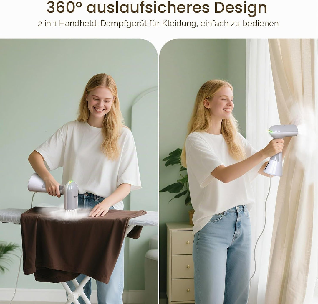 Handheld Steamer Dampfglätter, Tragbares Reise-Dampfbügeleisen, 150℃ Turbo Penetrating Steam Wrinkle