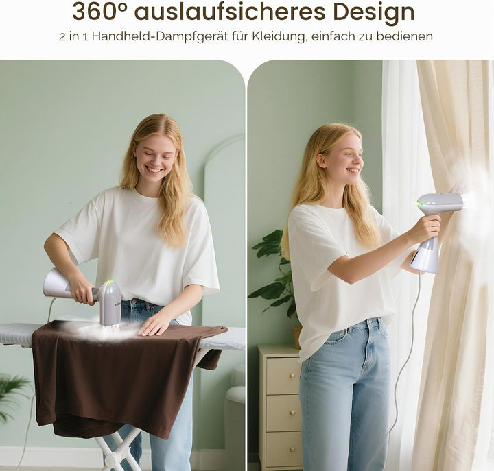 Handheld Steamer Dampfglätter, Tragbares Reise-Dampfbügeleisen, 150℃ Turbo Penetrating Steam Wrinkle