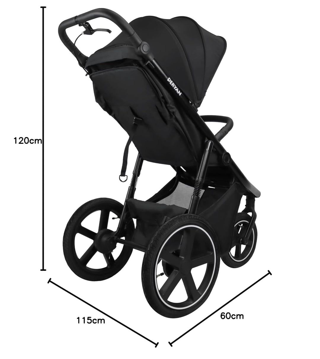 Deryan Bolt Jogger Kombikinderwagen für jedes Gelände - Zusammenklappbarer und tragbarer Buggy - Jog