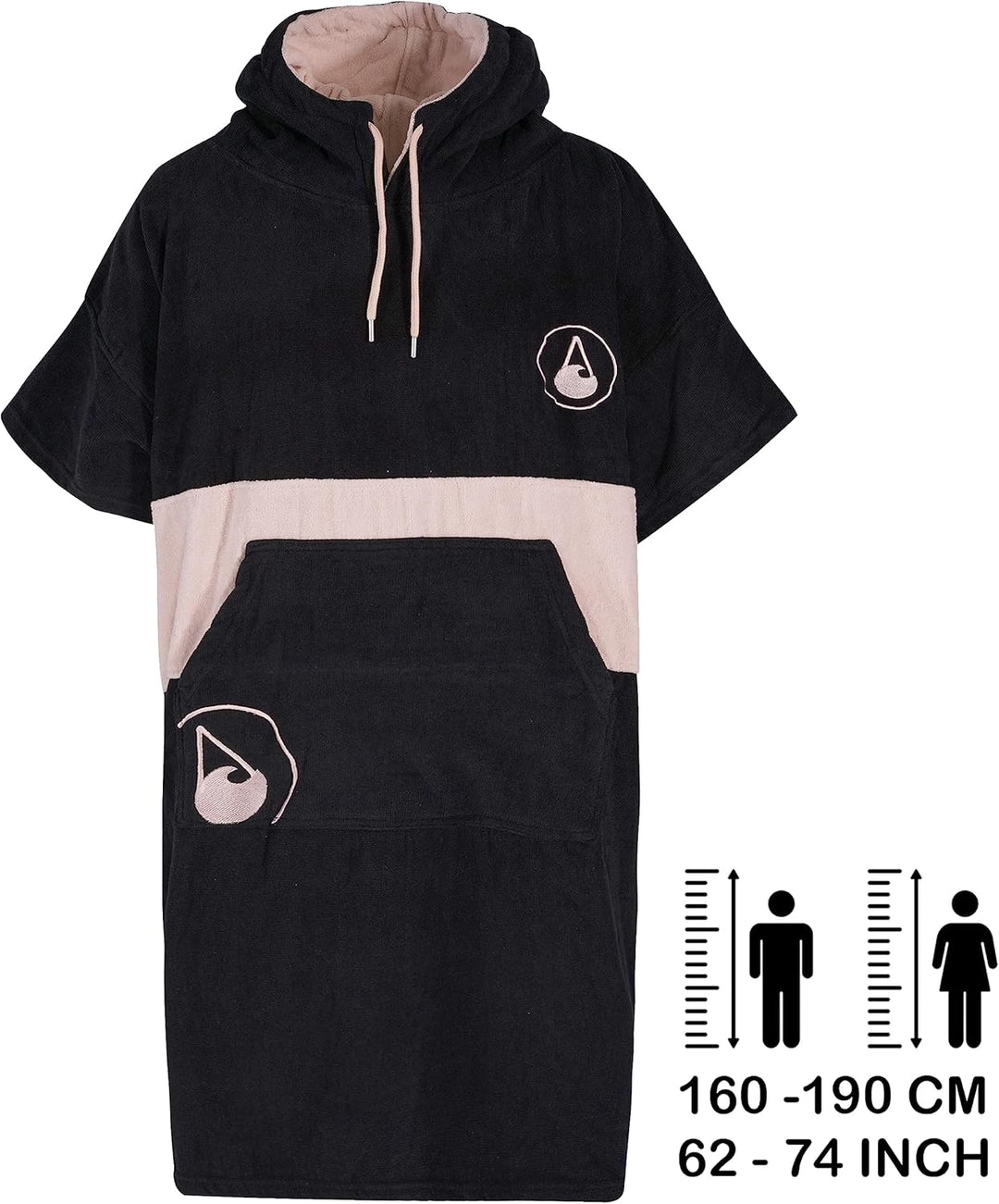 WAVE HAWAII Barravento Surfponcho für Körpergrössen 160-190 cm Poncho 100% ÖKO Baumwolle Velours Umk