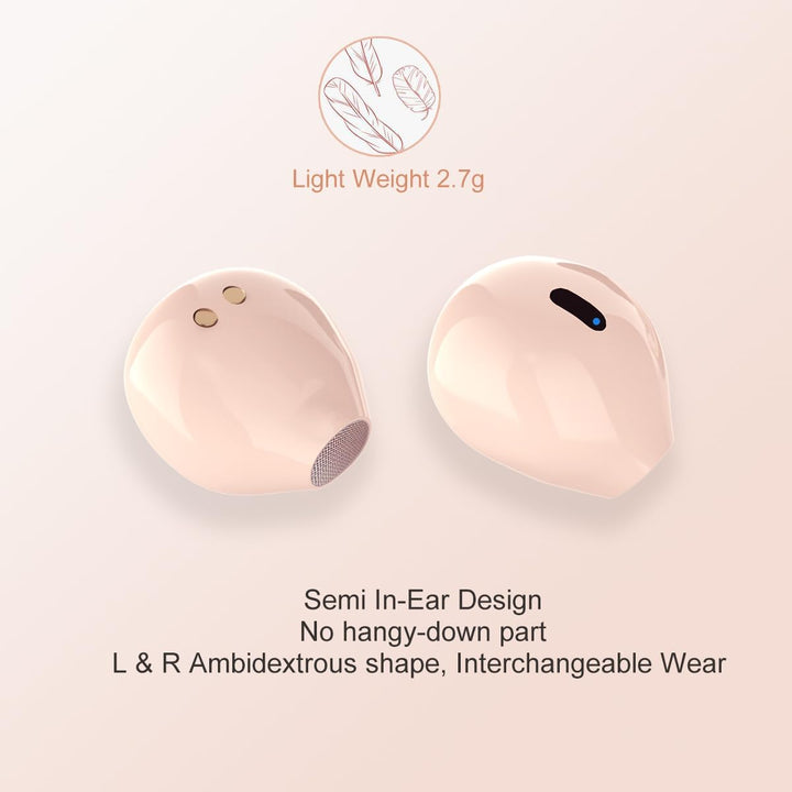 Mini Wireless Bluetooth Ohrhörer Kleine Kopfhörer Semi In-Ear Headset mit Ladetasche Freisprecheinri