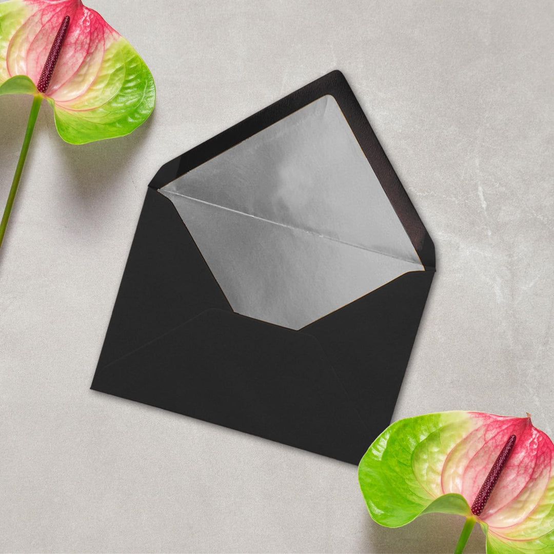 Kuverts in Schwarz - 75 Stück - Brief-Umschläge DIN C6-114 x 162 mm - 11,4 x 16,2 cm - Nassklebung -