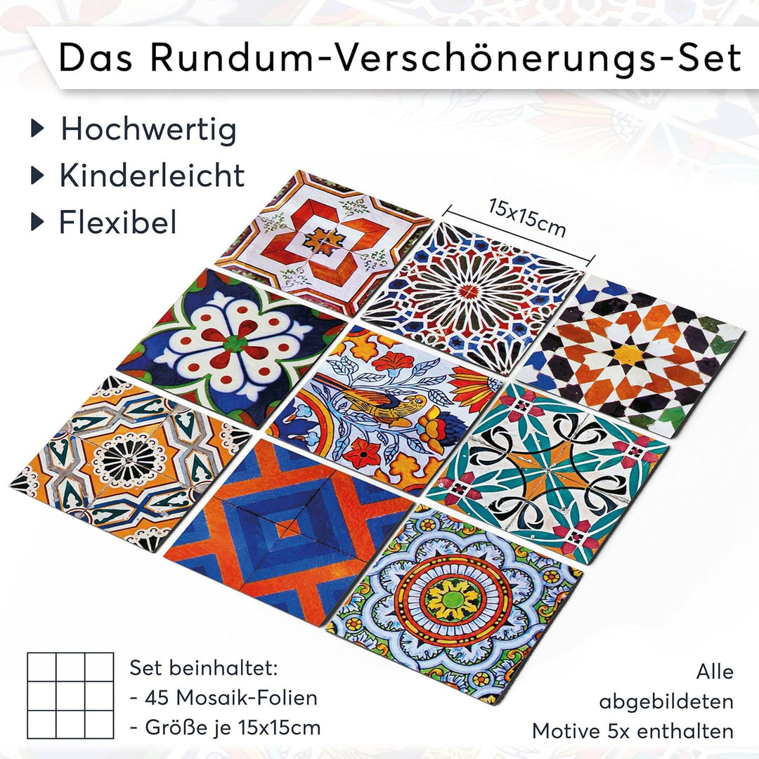 Fliesensticker für - [ Boden Fliesen ] - Aufkleber Folie Sticker für Fliesen Boden - Küche oder Bad