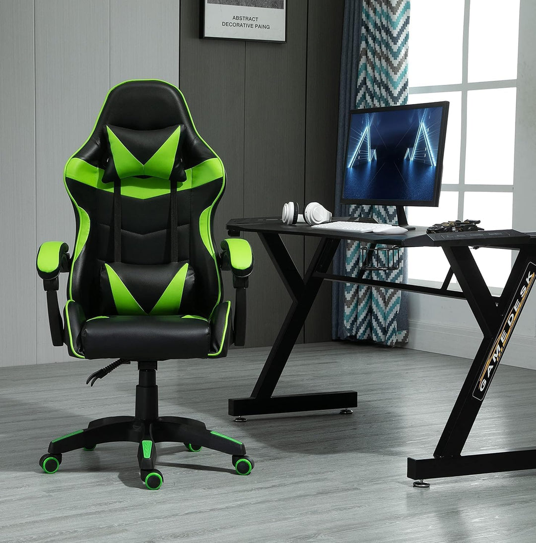 mcc direct Bürostuhl Ergonomisch, Schreibtischstuhl, Drehstuhl, Gaming Sessel, Gamingstuhl (Grün), G