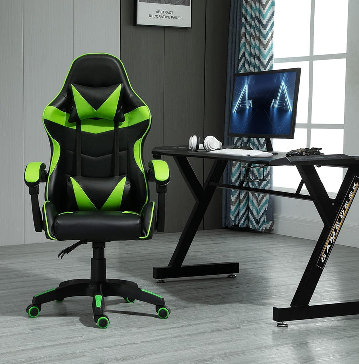 mcc direct Bürostuhl Ergonomisch, Schreibtischstuhl, Drehstuhl, Gaming Sessel, Gamingstuhl (Grün), G