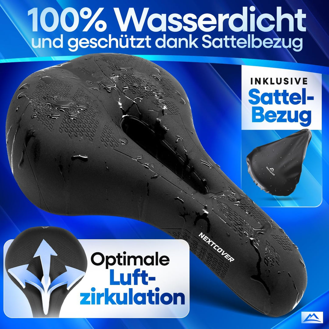 NEXTCOVER® Fahrradsattel mit Memory-Foam 2.0 und [Volume-Air] Federung I maximaler Fahrkomfort I erg